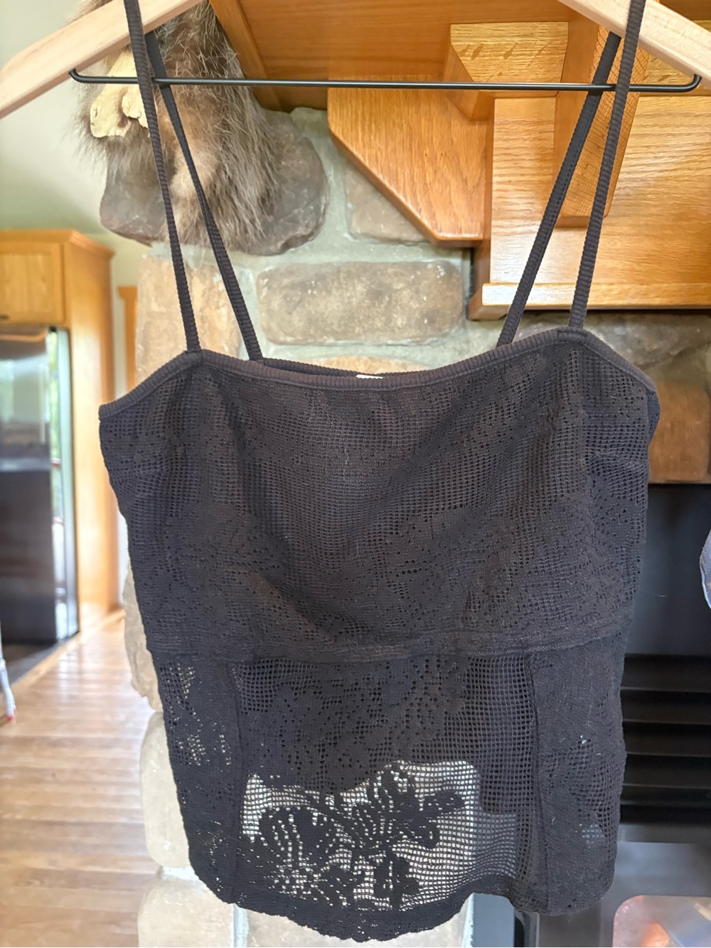 Free People Black Crochet Lace Cami